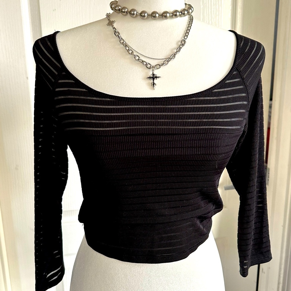Black Bebe Crop Top – Size Small
